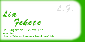 lia fekete business card